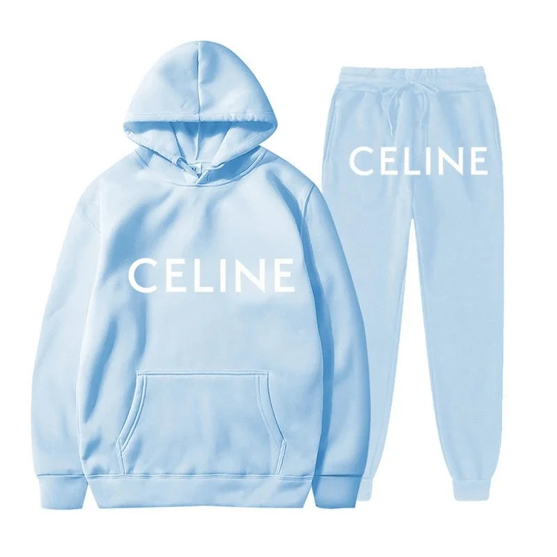 Celine Celine Light Blue Hoodie & Sweatpants Set Blue - 1