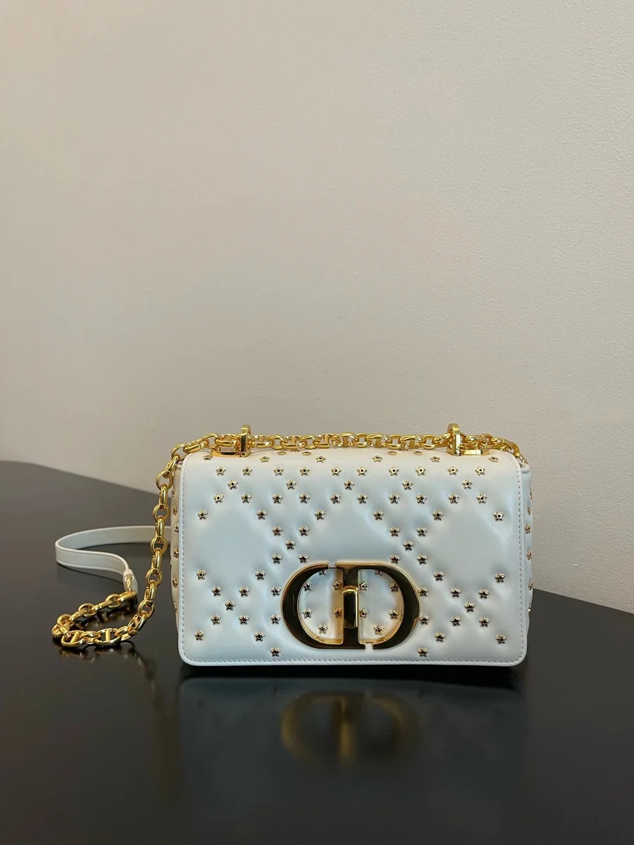Dior Dior Dior Book Tote White Star Embellished Shoulder Bag White - 1