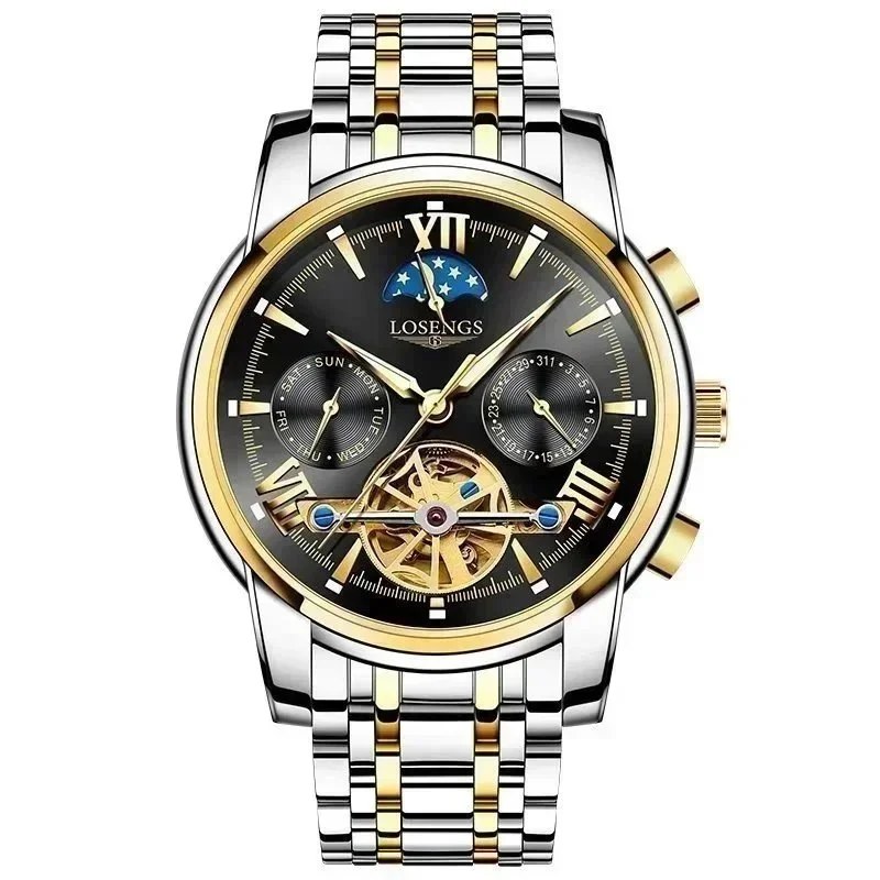 Other LOSNGS Black Face Automatic Watch Men's Watch Black - 1