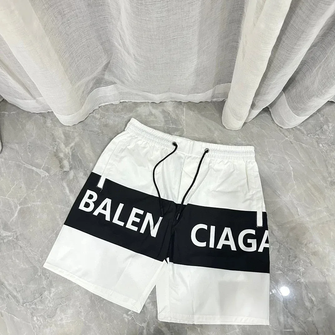 Balenciaga Balenciaga Black & White Letter Print Shorts White - 1