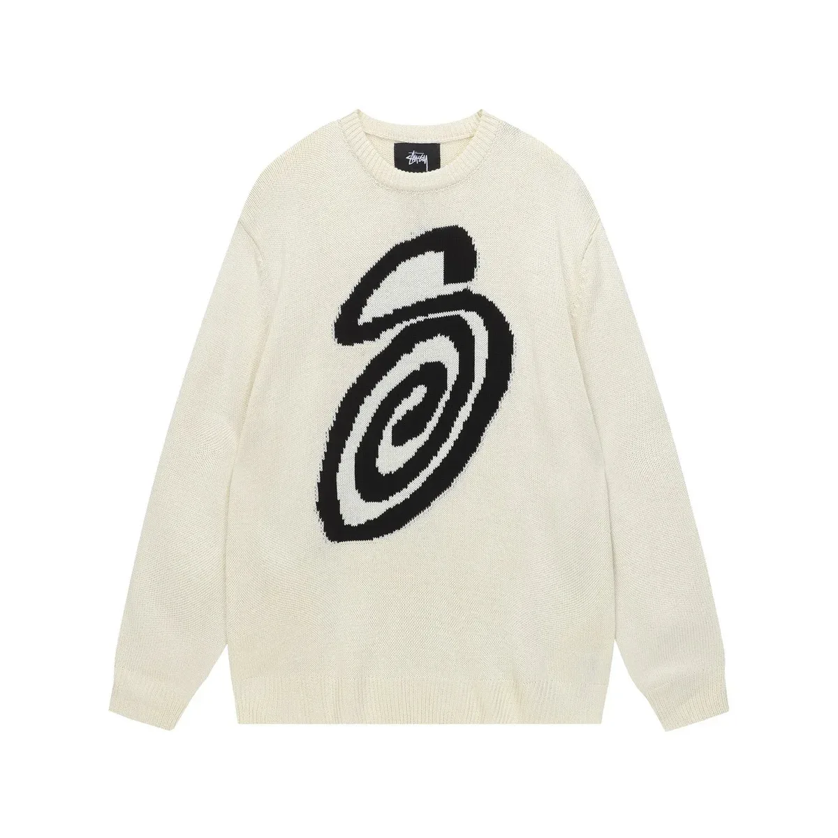 Stussy Stussy Stüssy Spiral Knit Sweater Cream Black Cream - 1