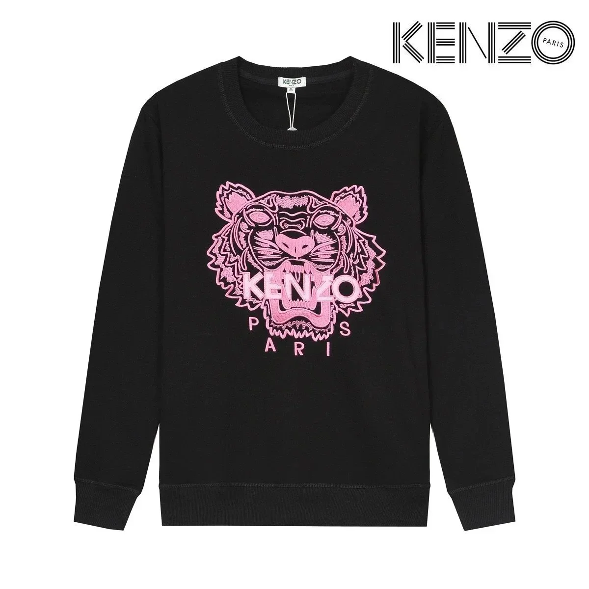 Kenzo Kenzo Black Pink Tiger Crewneck Sweatshirt Black - 1