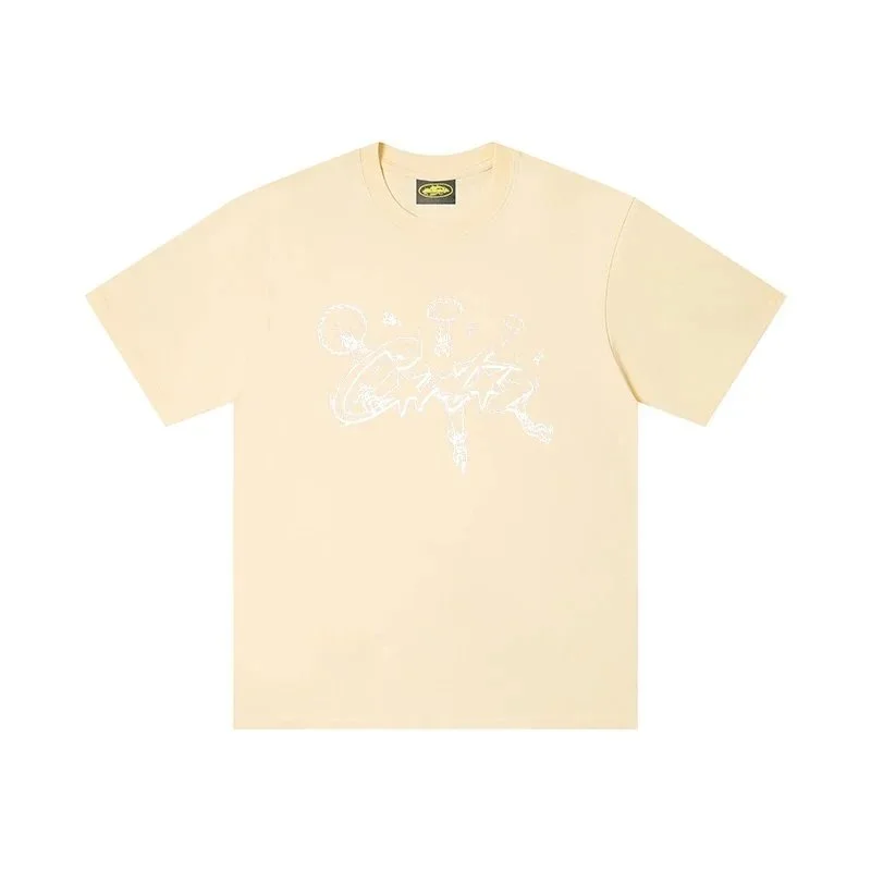 Other Unisex Pastel Yellow 'Cement' T-Shirt Cream - 1