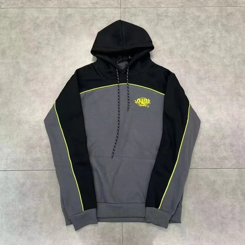 Other Unisex Deep Grey Hoodie with Black & Yellow Accents Grey - 1
