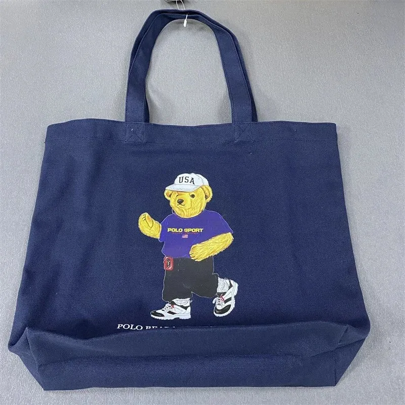 Polo Ralph Lauren Polo Ralph Lauren Polo Bear Navy Canvas Tote Bag Navy - 1