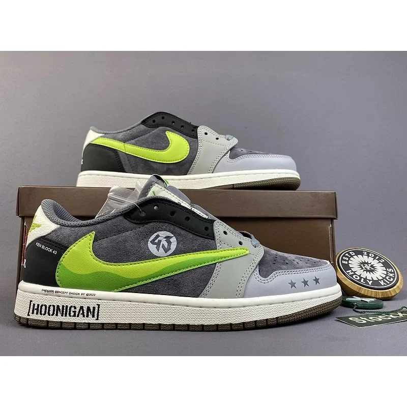 Nike Nike Air Jordan 1 Low 'Hoonigan' Sneakers Grey - 1