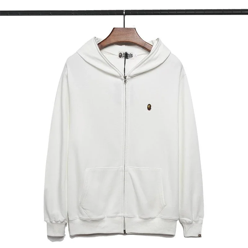A Bathing Ape BAPE White Full-Zip Hoodie White - 1