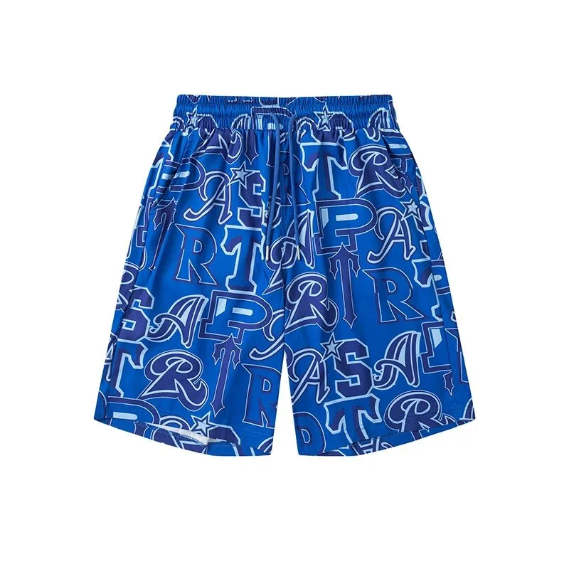 Trapstar Trapstar RTW Electric Blue All-Over Logo Shorts Blue