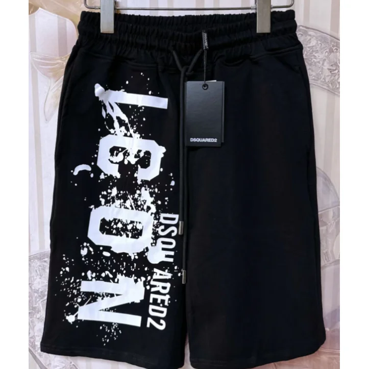 DSQUARED2 DSQUARED2 Icon Black/White Graphic Shorts Black