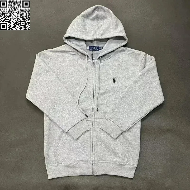 Polo Ralph Lauren Polo Ralph Lauren Classic Logo Heather Grey/Black Zip-Up Hoodie Grey - 1