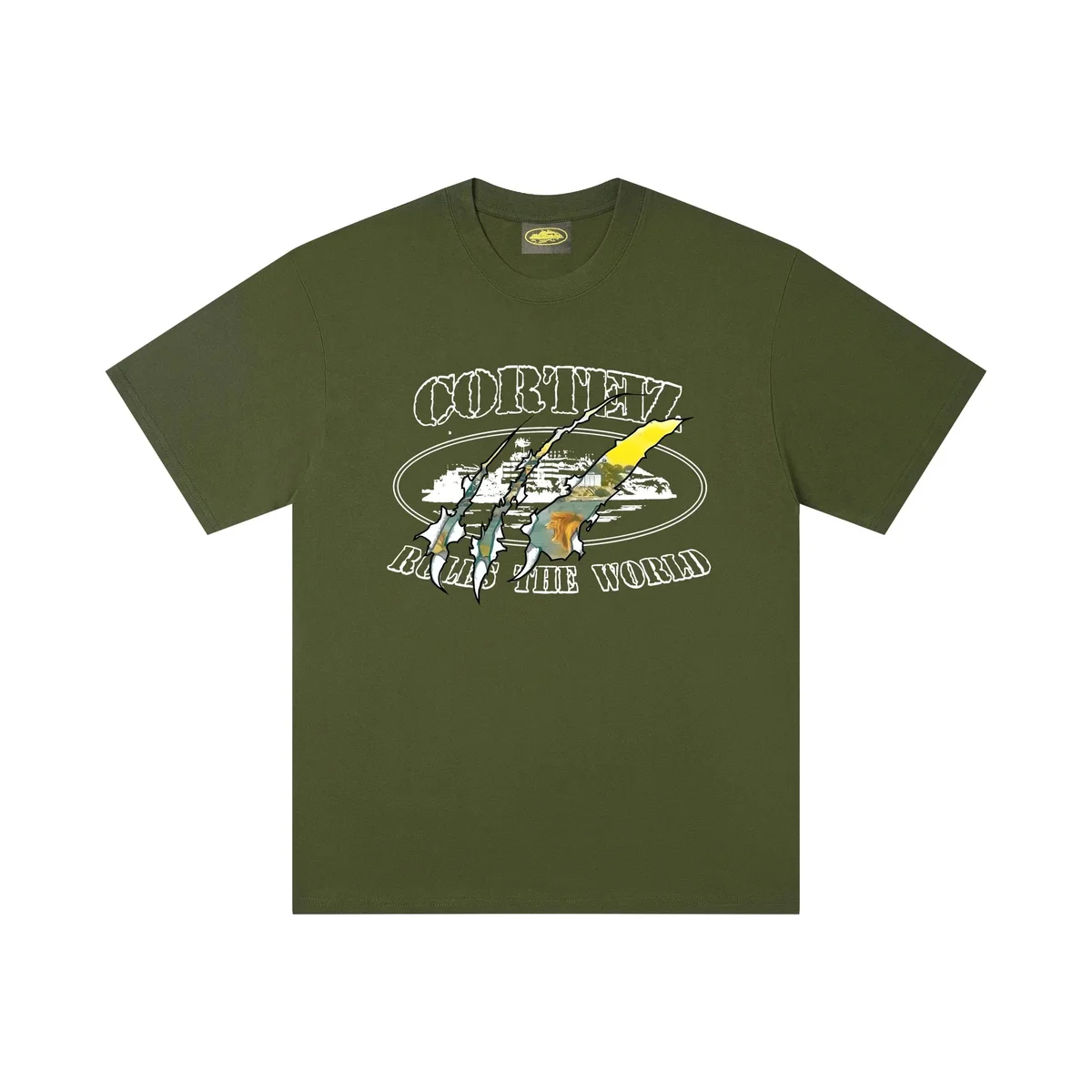 Corteiz Corteiz Rules The World Olive Green T-Shirt Green - 1