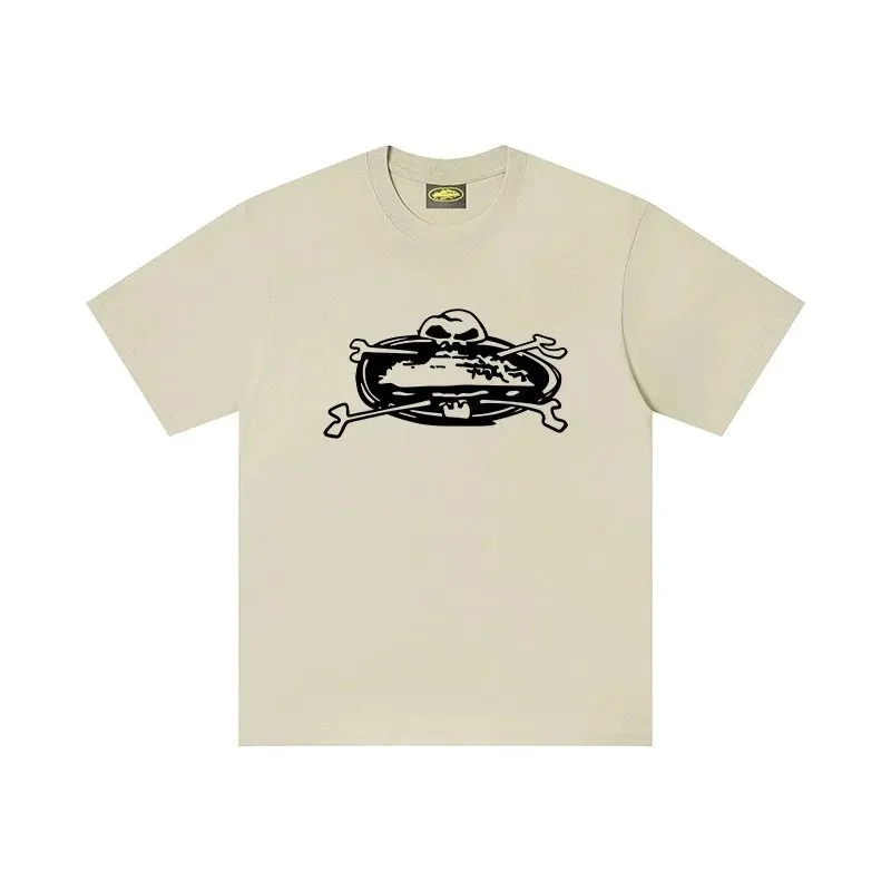 Other Unisex Beige Skull & Bones T-Shirt Beige - 1