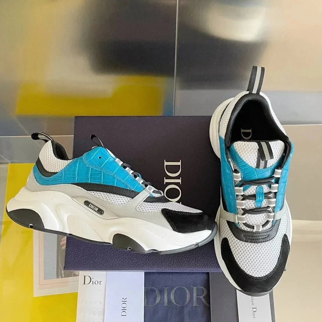 Dior Dior B22 Turquoise/White/Black Chunky Sneaker Blue