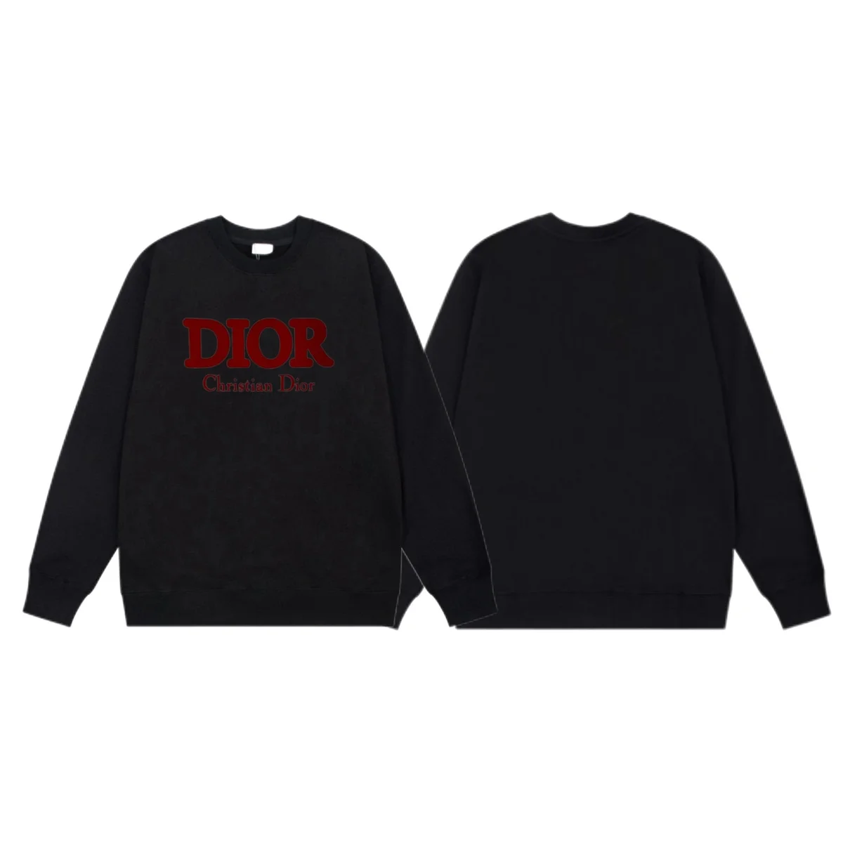 Dior Dior Black Red Logo Crewneck Sweatshirt Black - 1