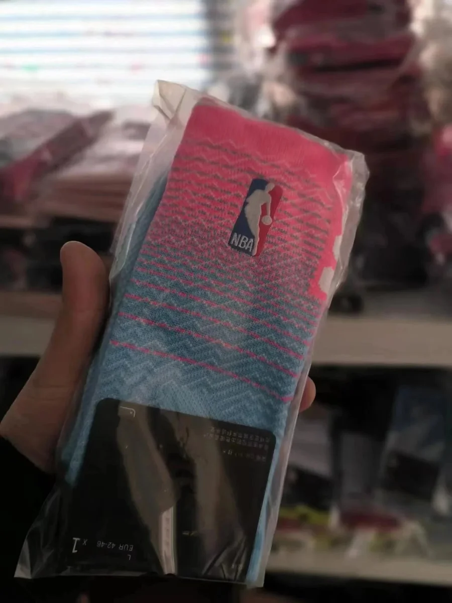 Other NBA Logo Socks Pink/Blue Gradient Pink - 1