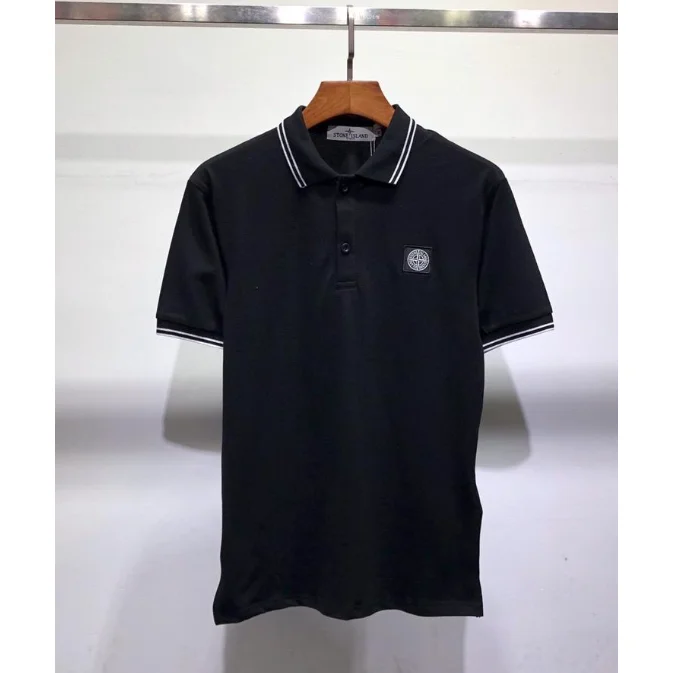 Stone Island Stone Island Black/White Polo Shirt Black