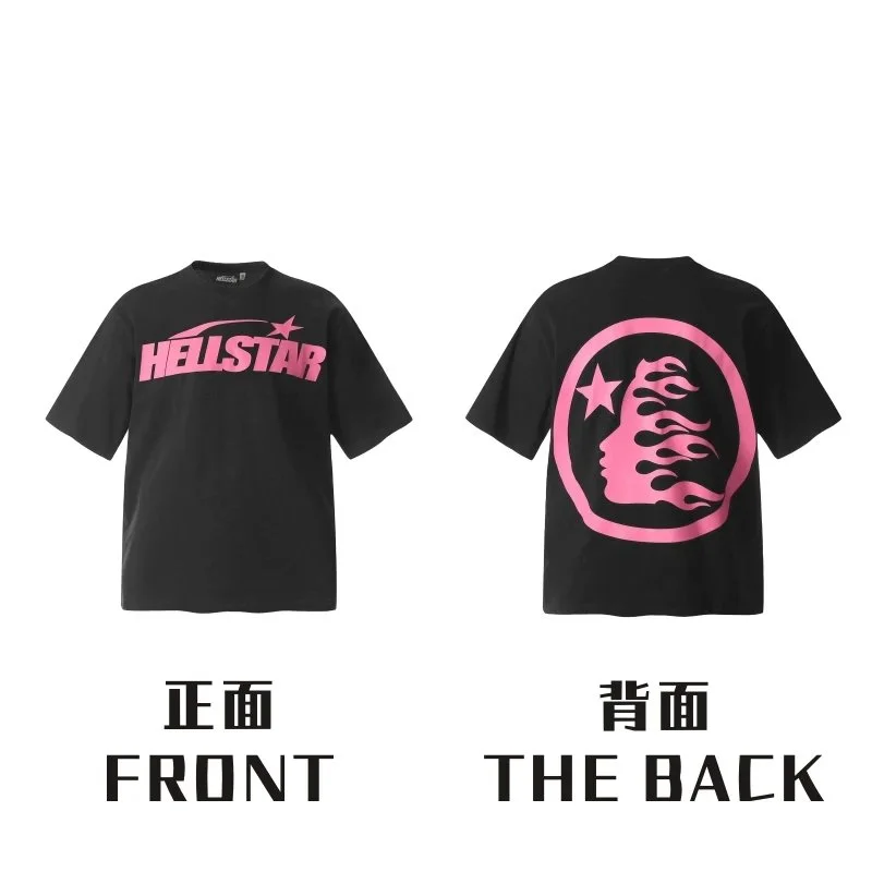 Hellstar Hellstar Black Pink Graphic T-Shirt Black - 1