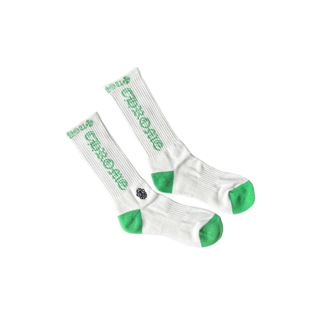 Chrome Hearts Chrome Hearts Green Text Logo White/Green Socks White
