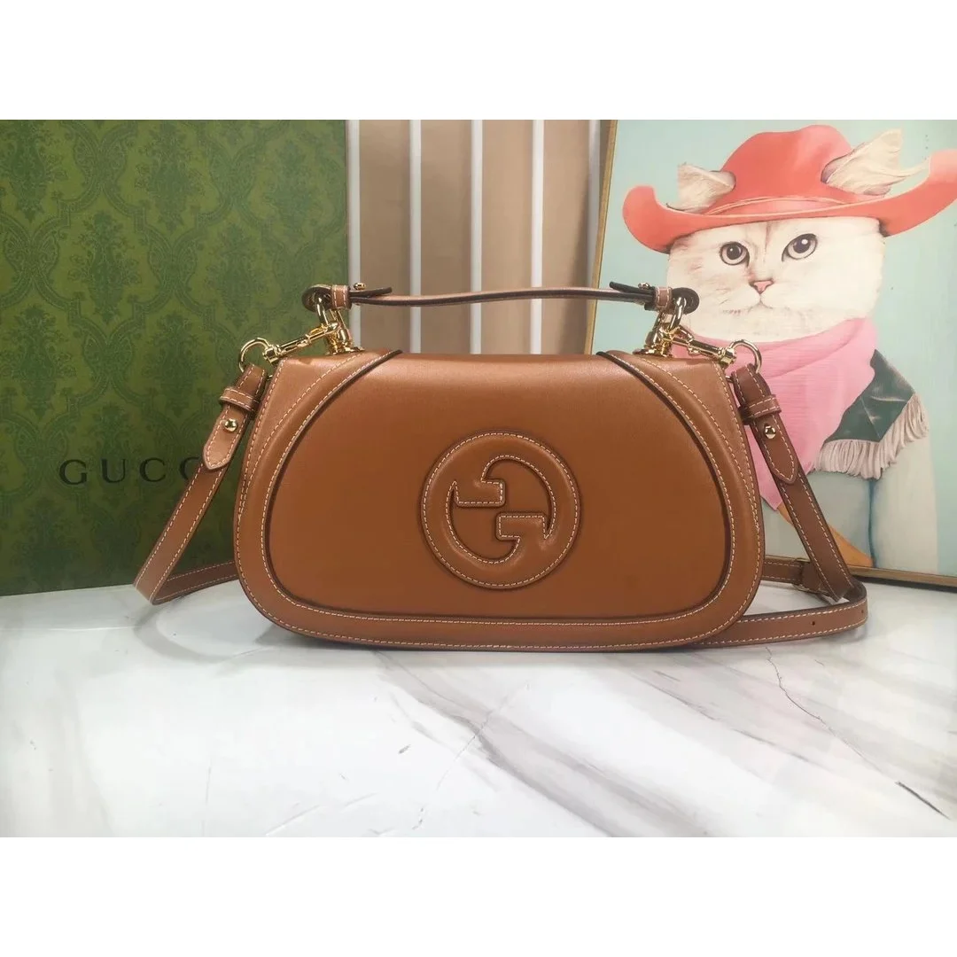 Gucci Gucci GG Marmont Tan Leather Shoulder Bag Brown - 1