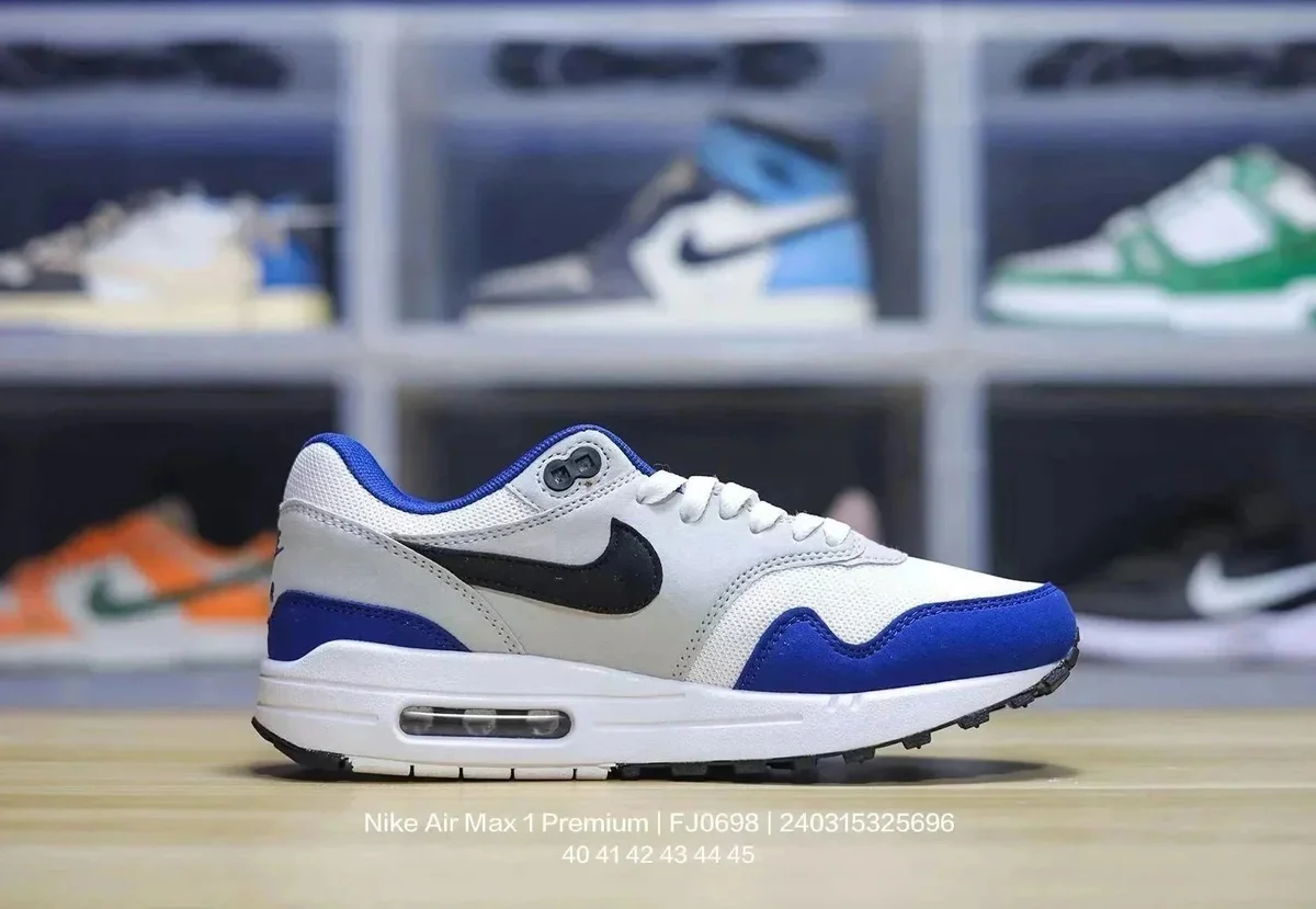 Nike Nike Air Max 1 Premium Sail/University Blue Sneakers White