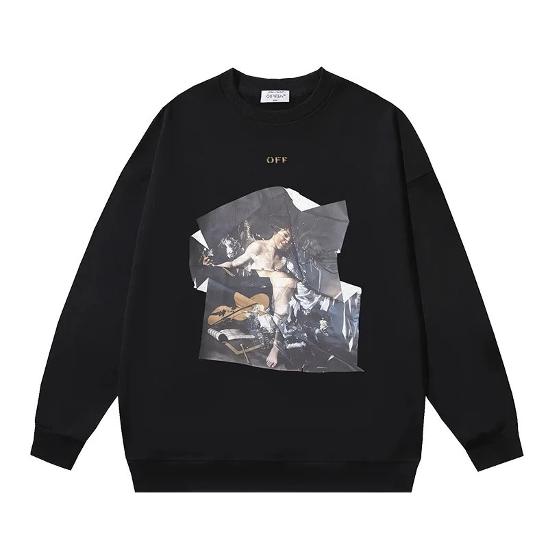 Off-White Off-White Off White c/o Virgil Abloh™ Black Art Print Sweatshirt Black - 1