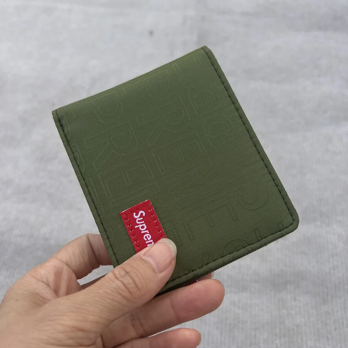 Supreme Supreme Olive Green Embossed Logo Wallet Green
