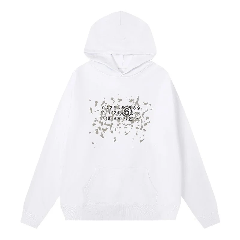 Maison Margiela Maison Margiela Tabi White Hoodie with Abstract Print White - 1