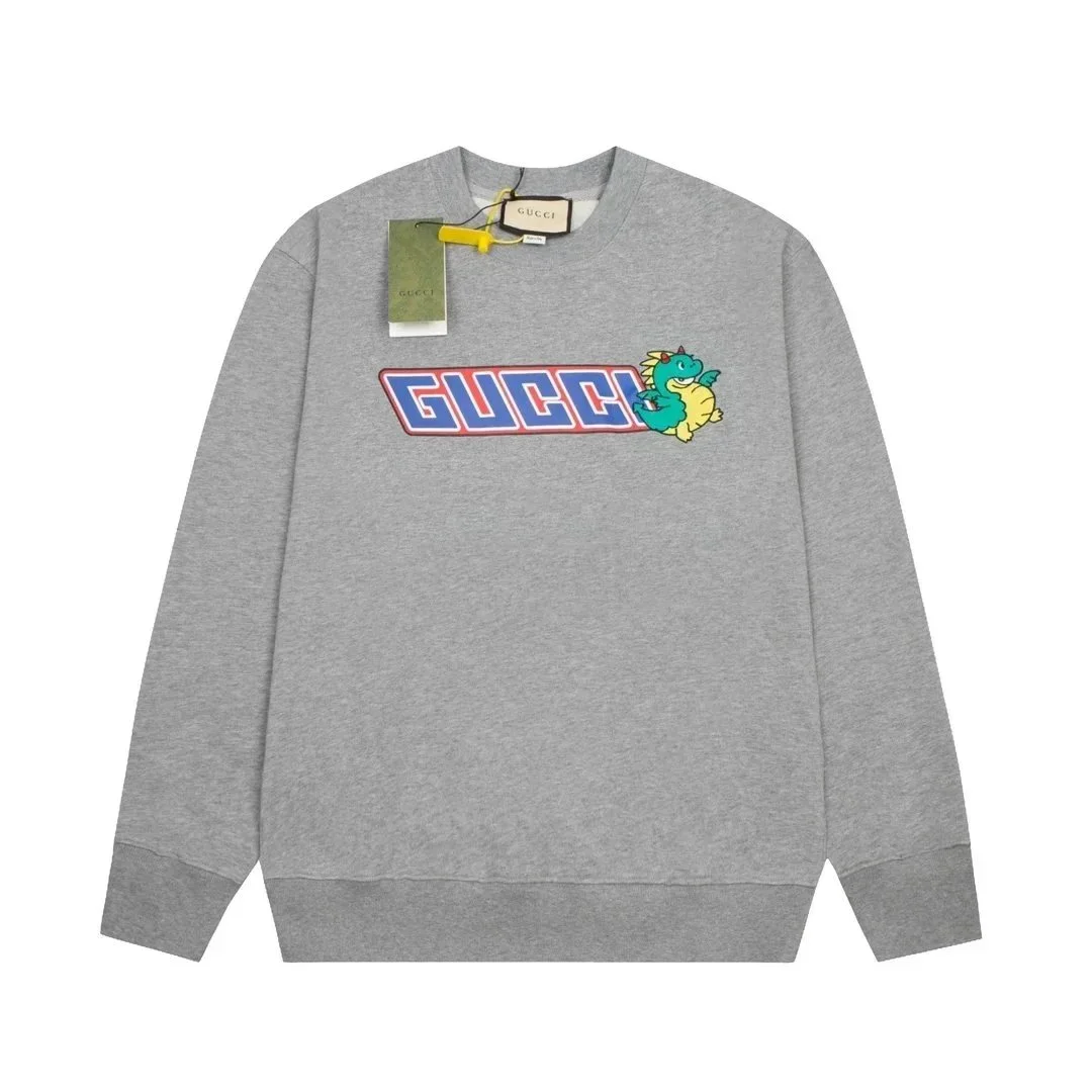 Gucci Gucci Sweatshirt with Dragon Logo Heather Grey Grey