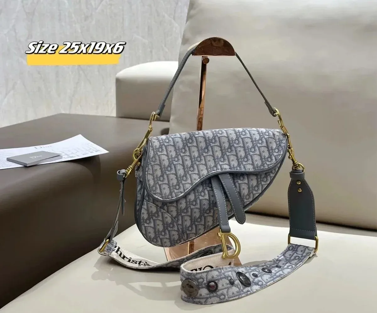 Dior Dior Saddle Monogram Canvas Bag Grey Grey
