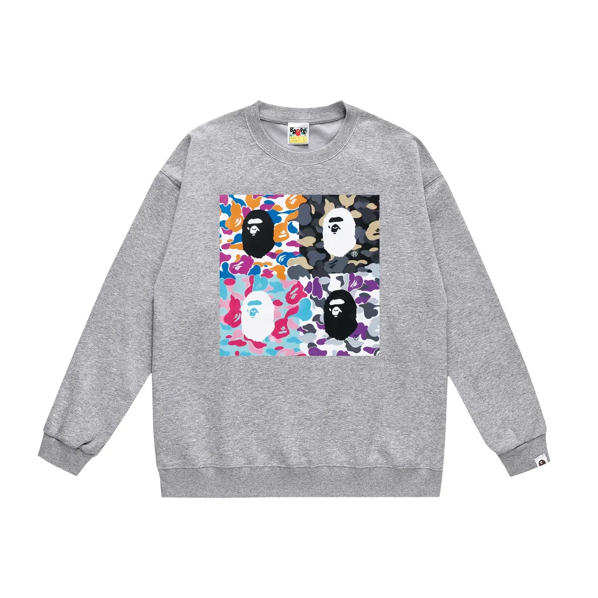 A Bathing Ape A Bathing Ape BAPE STA Grey Camo Print Crewneck Sweatshirt Grey - 1