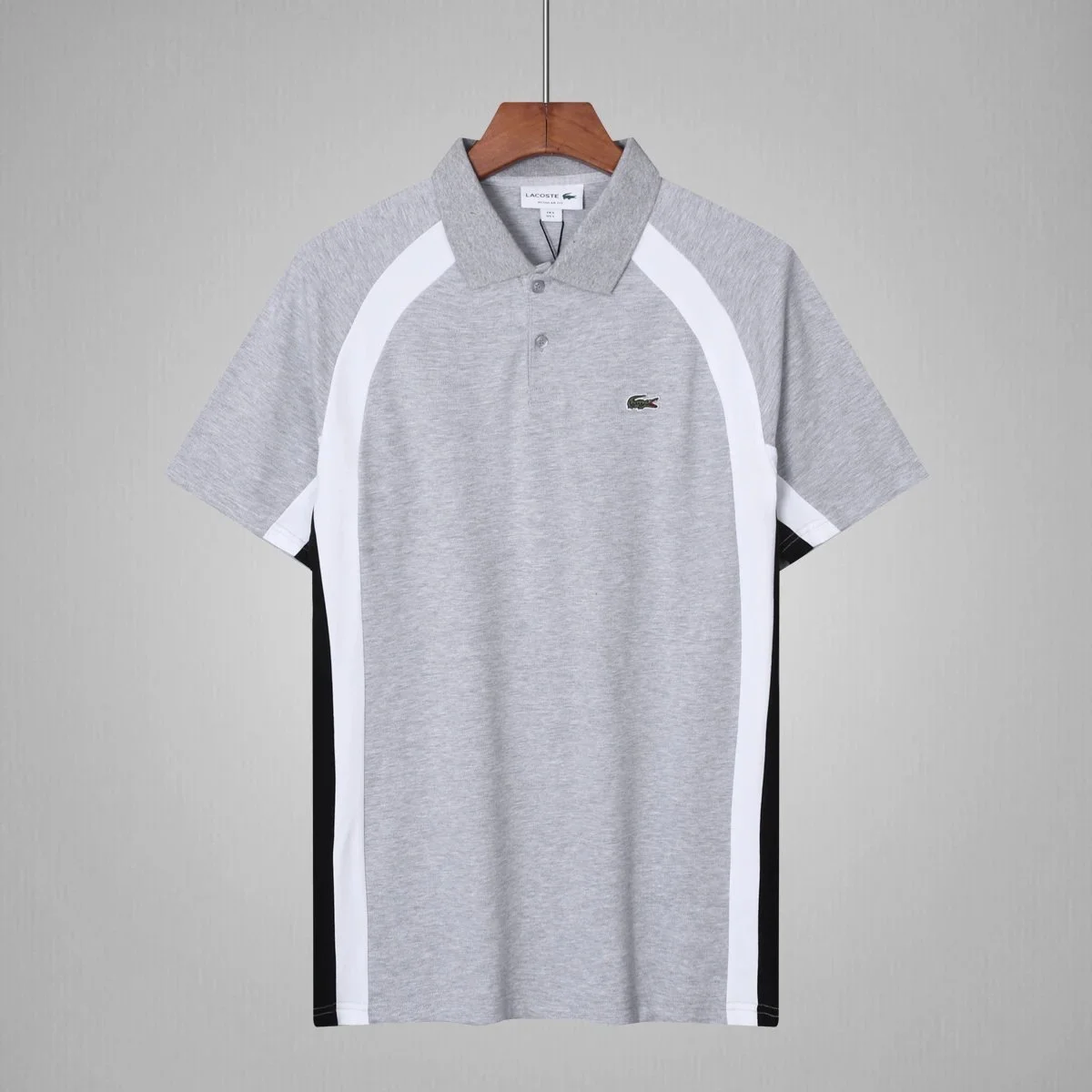 Lacoste Lacoste L.12.12 Grey/White/Black Polo Shirt Grey
