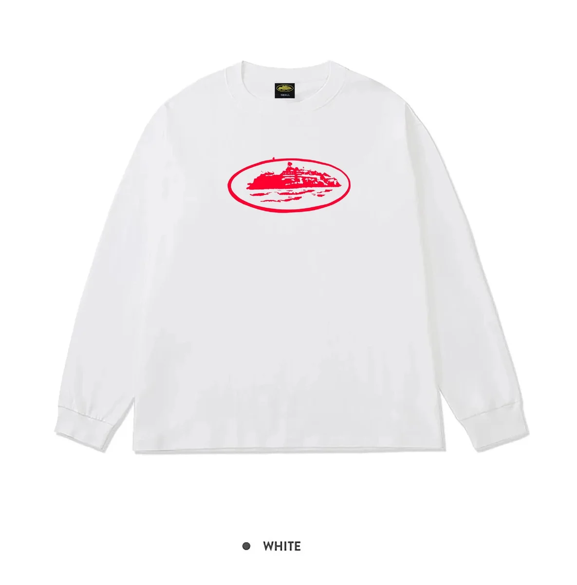 Other White Long Sleeve T-Shirt with Red Oval Graphic White - 1