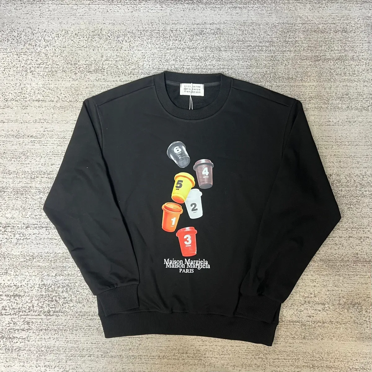 Maison Margiela Maison Margiela OG Style 36 Black Coffee Cup Print Sweatshirt Black - 1