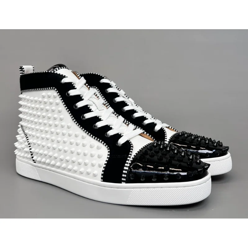 Christian Louboutin Christian Louboutin Pigalle Black and White High-Top Sneakers White