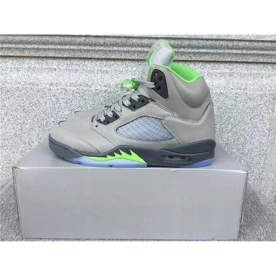 Nike Nike Air Jordan 5 DM9014-003 Grey/Neon Green Sneakers Grey - 1