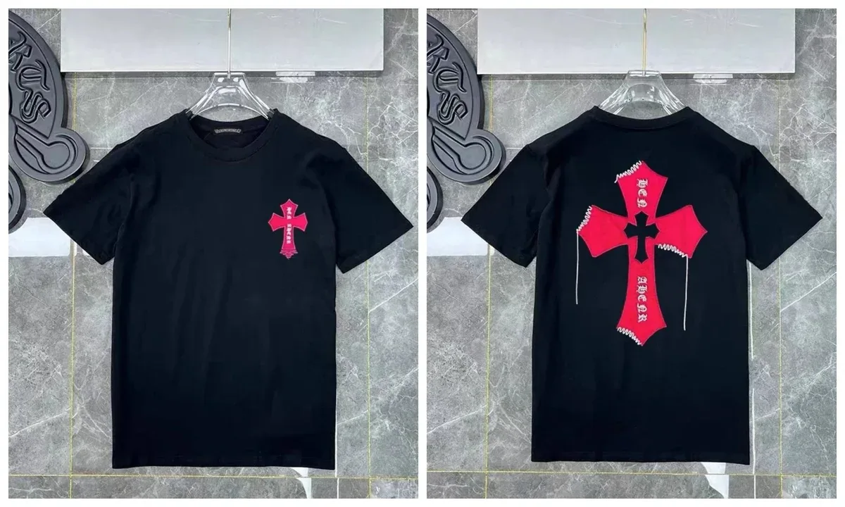 Chrome Hearts Chrome Hearts CH Cross Red Cross Print Black T-Shirt Black