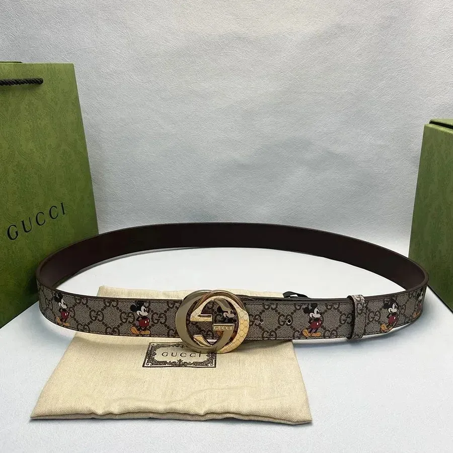 Gucci Gucci GG Supreme Mickey Mouse Beige Belt Beige