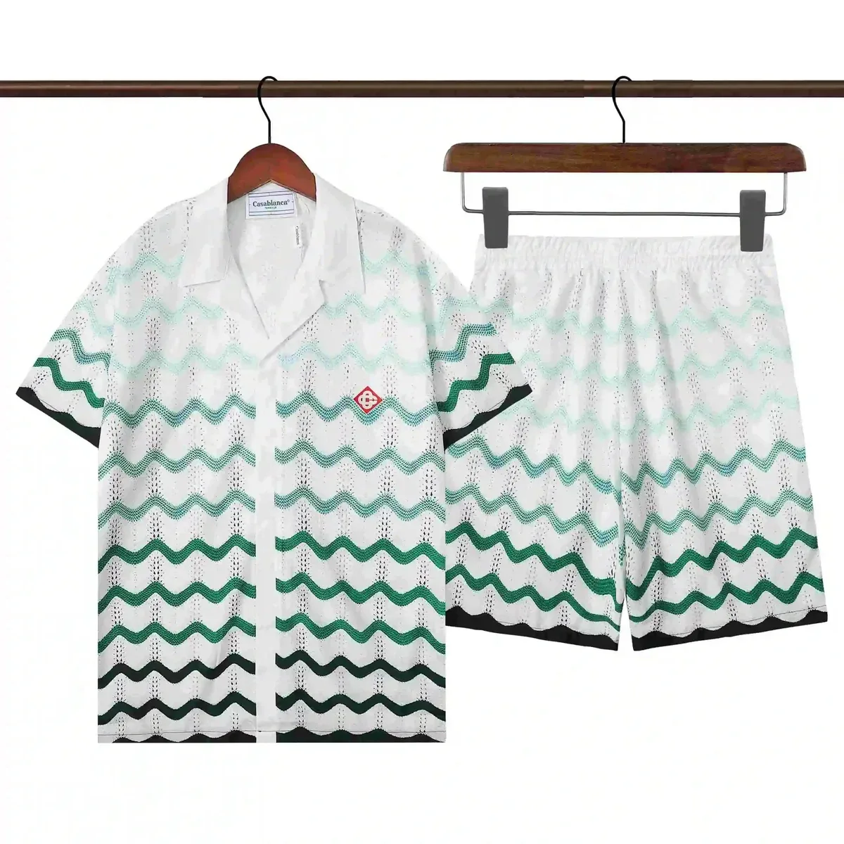 Casablanca Casablanca Tennis Club White & Green Wave Set White - 1