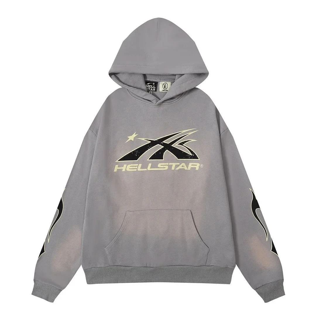 Hellstar Hellstar 25 Grey Oversized Hoodie Grey - 1