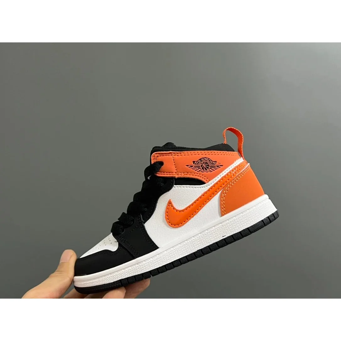 Jordan Jordan Air Jordan 1 High Black/White/Orange Sneaker Multicolor