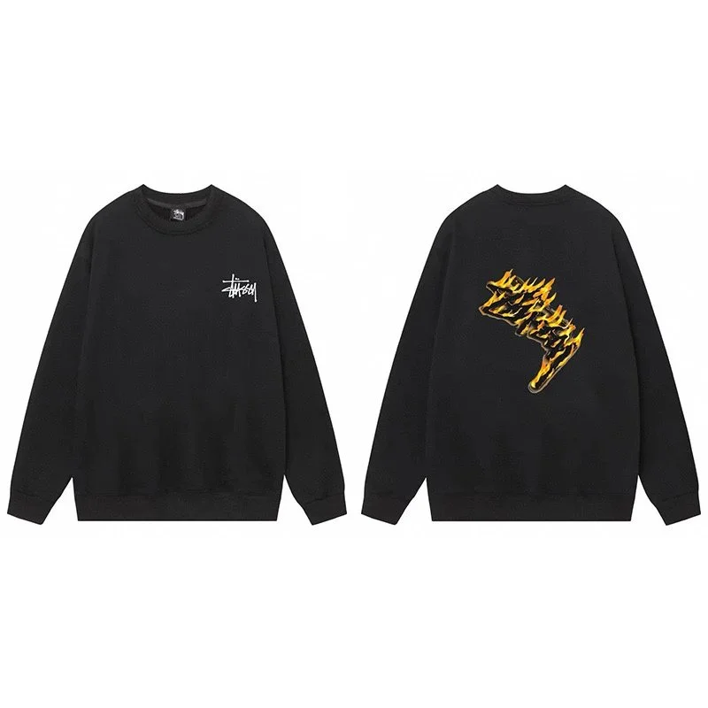 Stussy Stussy Stüssy Tiger Flame Black Sweatshirt Black - 1
