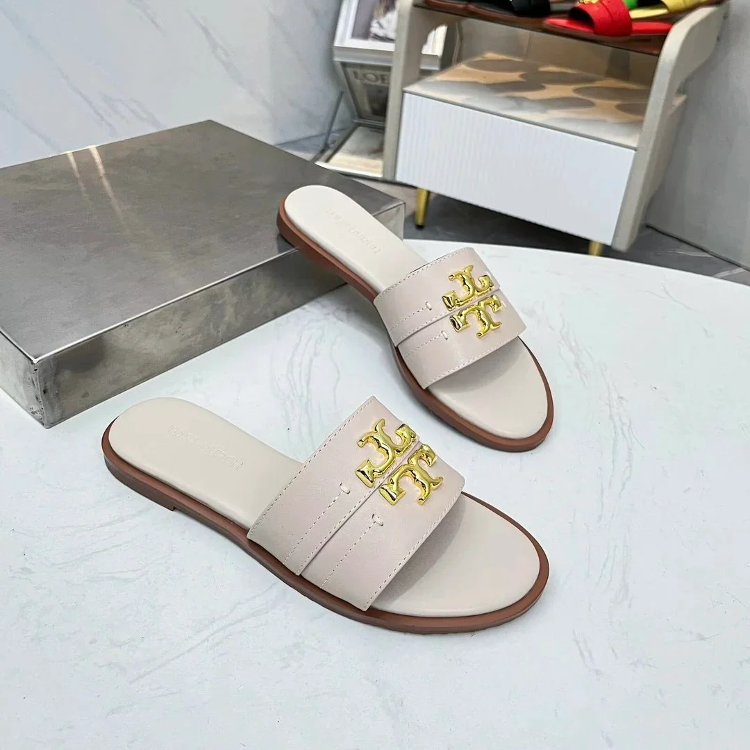 Tory Burch Tory Burch Minnie Beige Leather Sandals Beige - 1