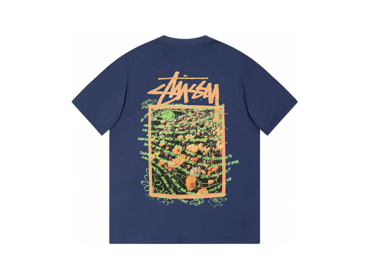 Stussy Stussy Stüssy Floral Print T-Shirt Navy Navy - 1