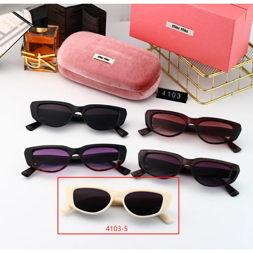 Miu Miu Miu Miu 4103-5 White Cat-Eye Sunglasses White - 1