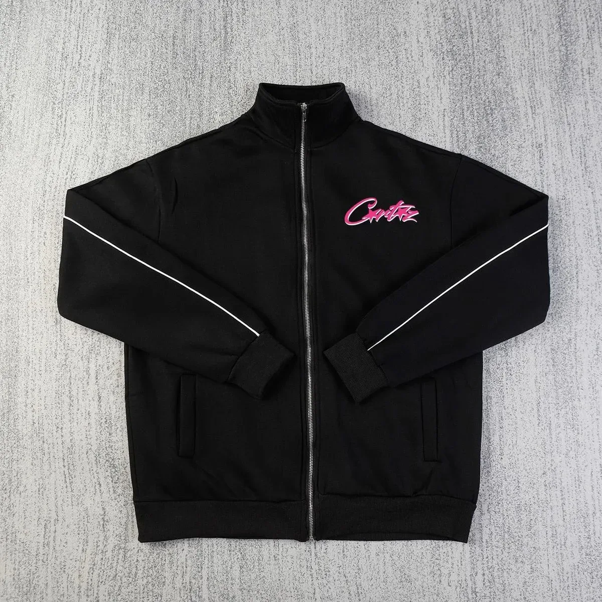 Corteiz Corteiz RTW Pink Print Zip-Up Jacket Black - 1