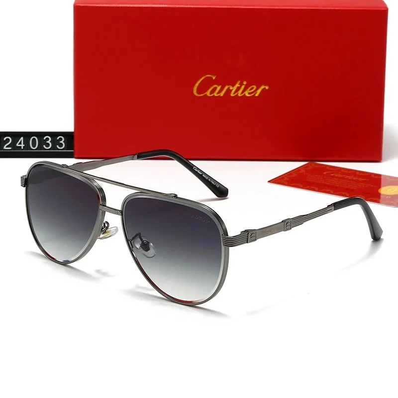 Cartier Cartier Soleil Blanc Gradient Aviator Sunglasses Silver - 1
