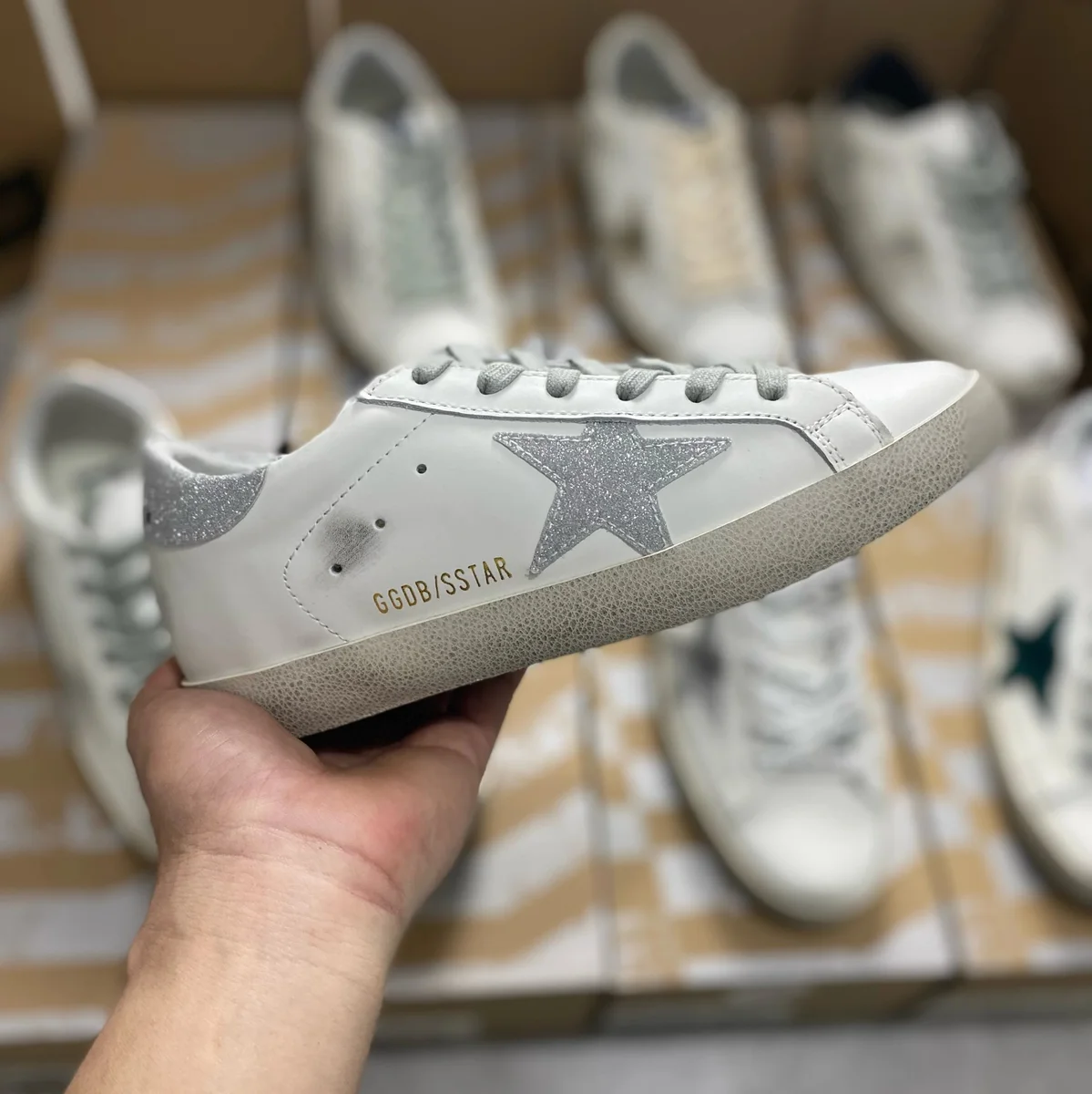 Golden Goose Golden Goose Super-Star Silver Star Sneakers Silver - 1