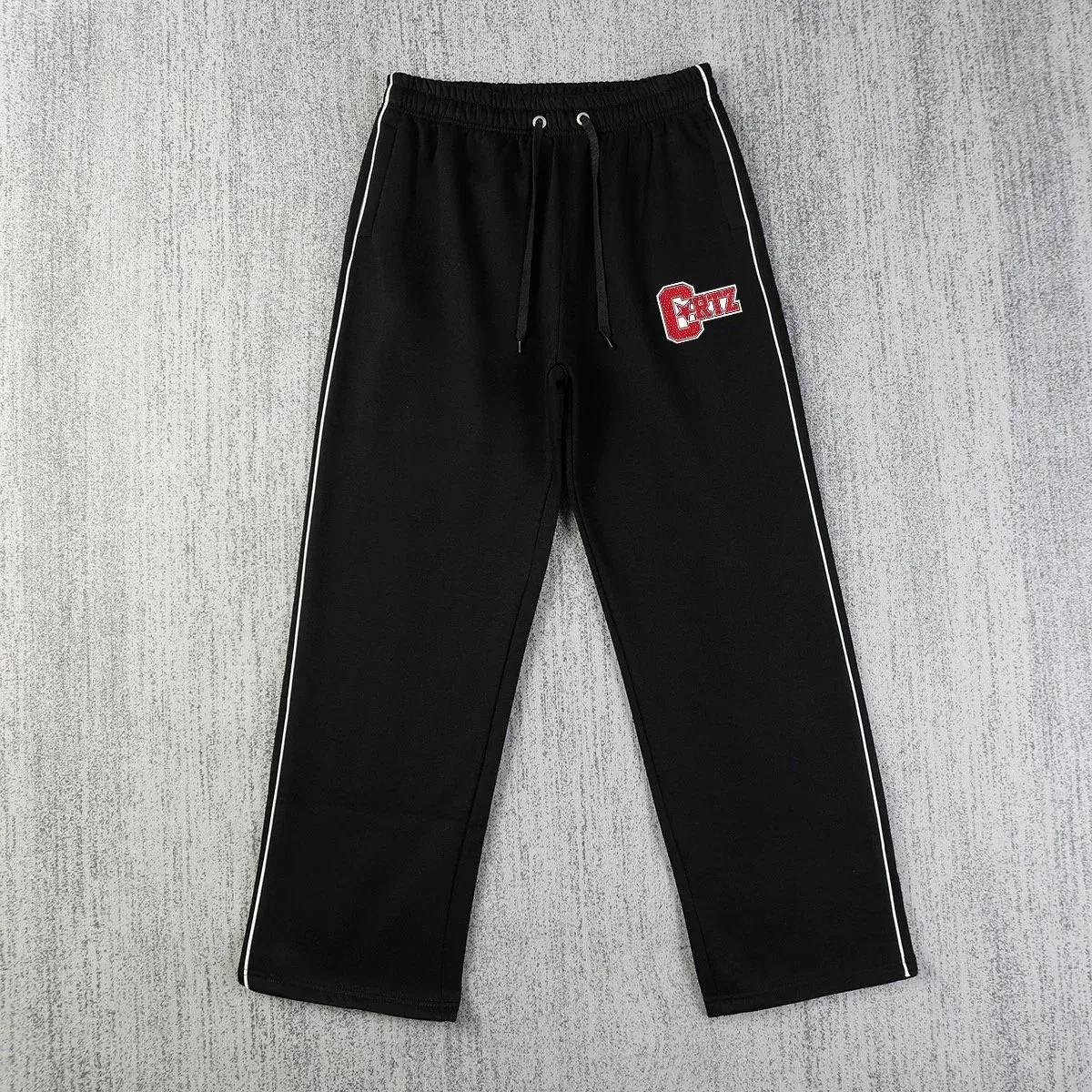 Other Black Certz Track Pants with Red Logo and White Stripes Black - 1