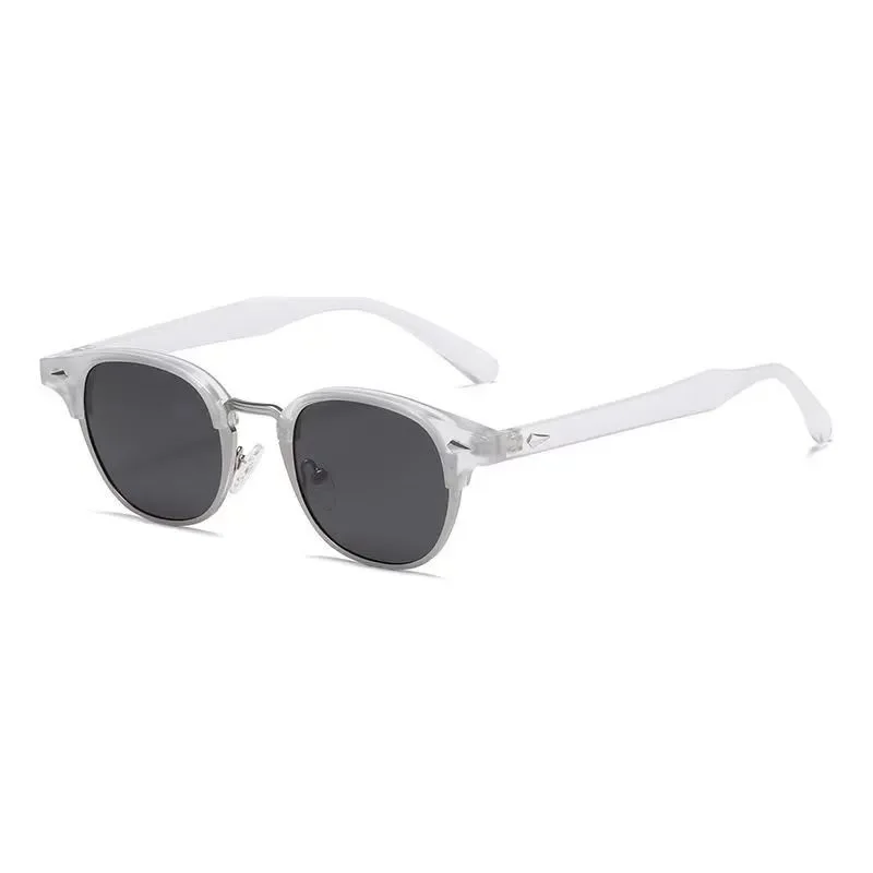 Other Unisex Clear Frame Sunglasses Dark Lens Eyewear White - 1