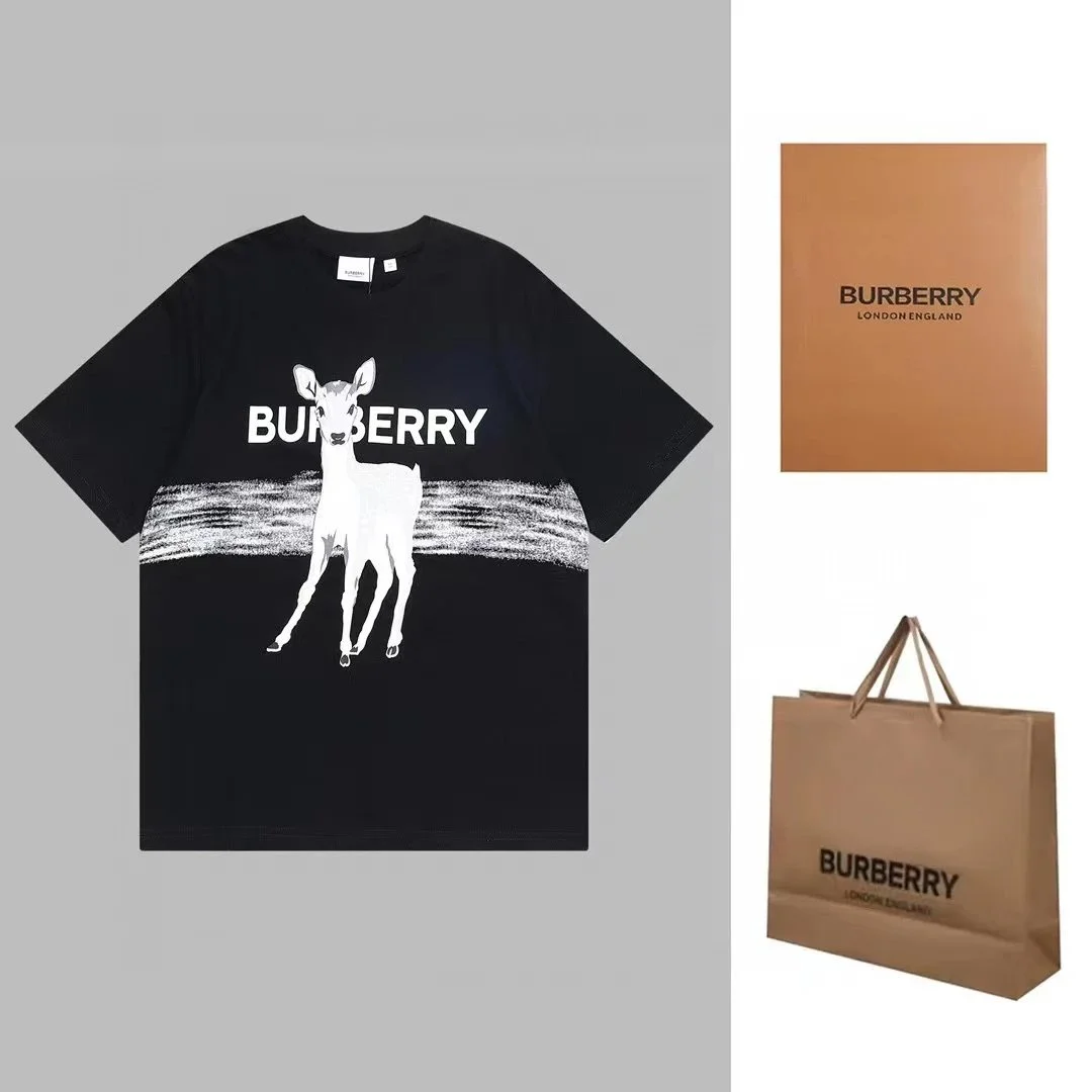 Burberry Burberry Deer Print Black T-Shirt Black - 1
